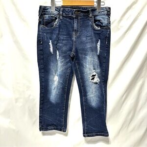 Suko Distressed Blue Denim Capris sz 12